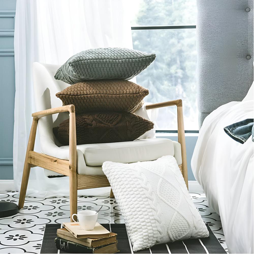 Braided Knitted Acrylic Cotton Cushion Cover