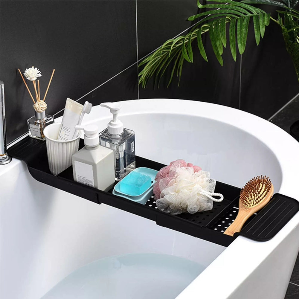 Adjustable Bathtub Caddy Tray with Non-Slip Grip