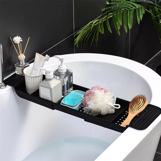 Adjustable Bathtub Caddy Tray with Non-Slip Grip