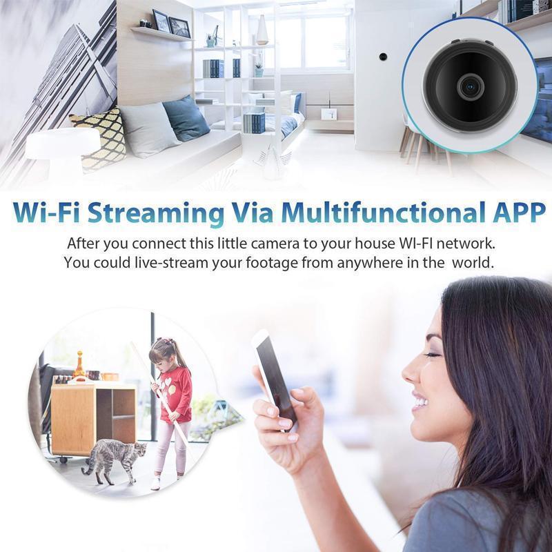 1080p Magnetic WiFi Mini Camera with Night Vision and Motion Detection