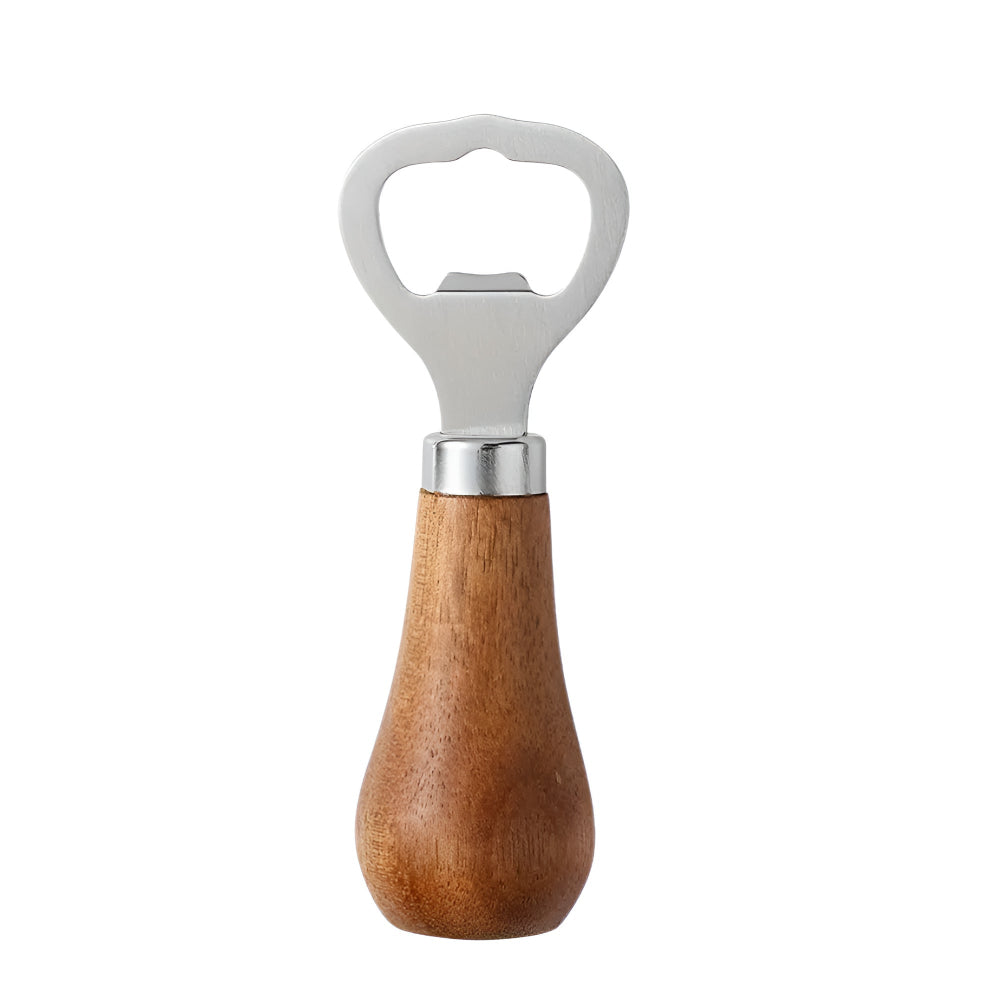 Acacia Wood and Stainless Steel Bottle Opener