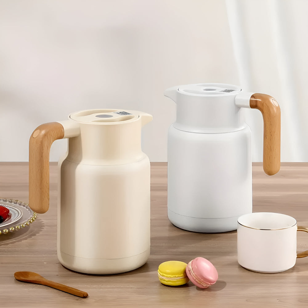 Premium Insulated Wooden Handle Carafe 1.3L