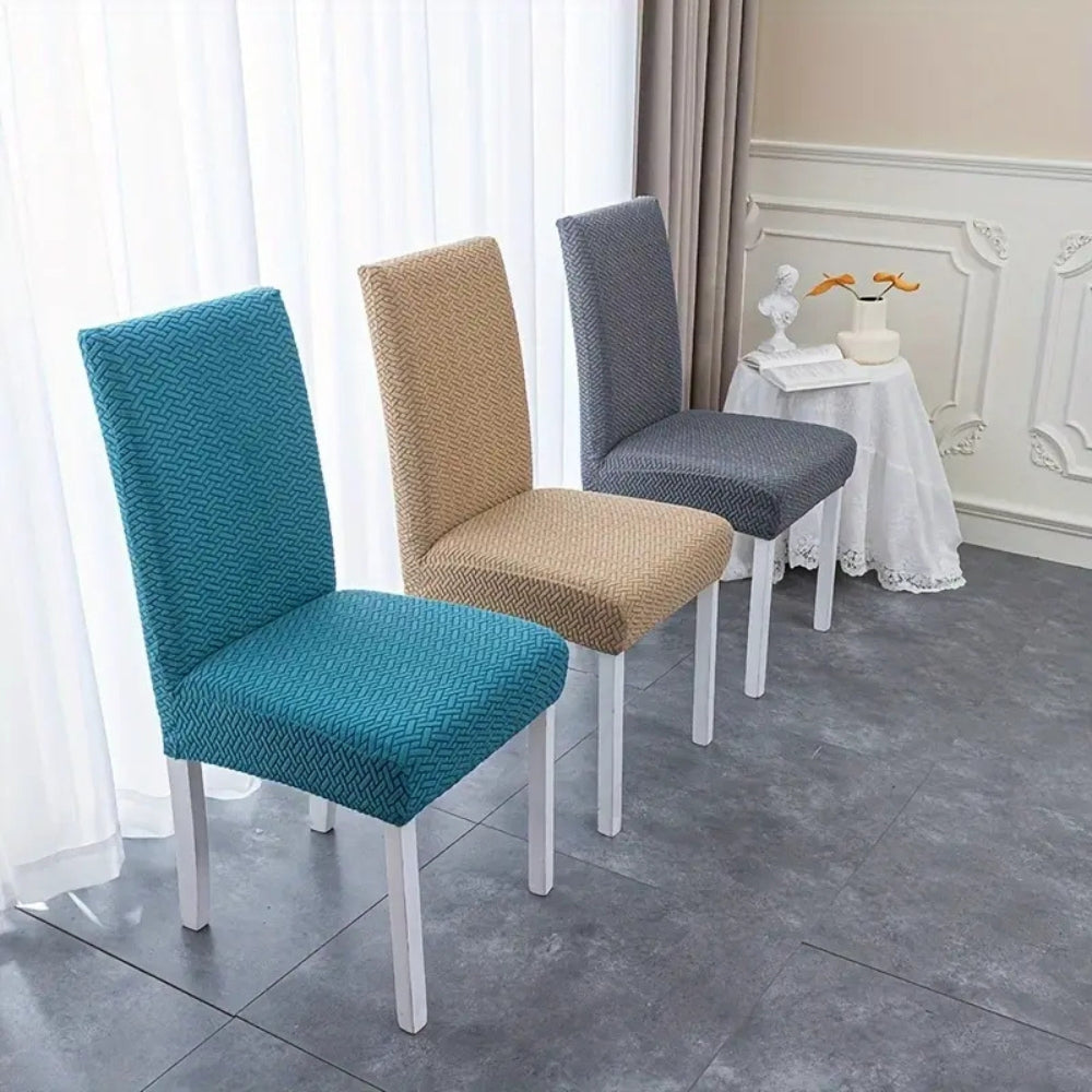 Stretch Jacquard Velvet Dining Chair Cover