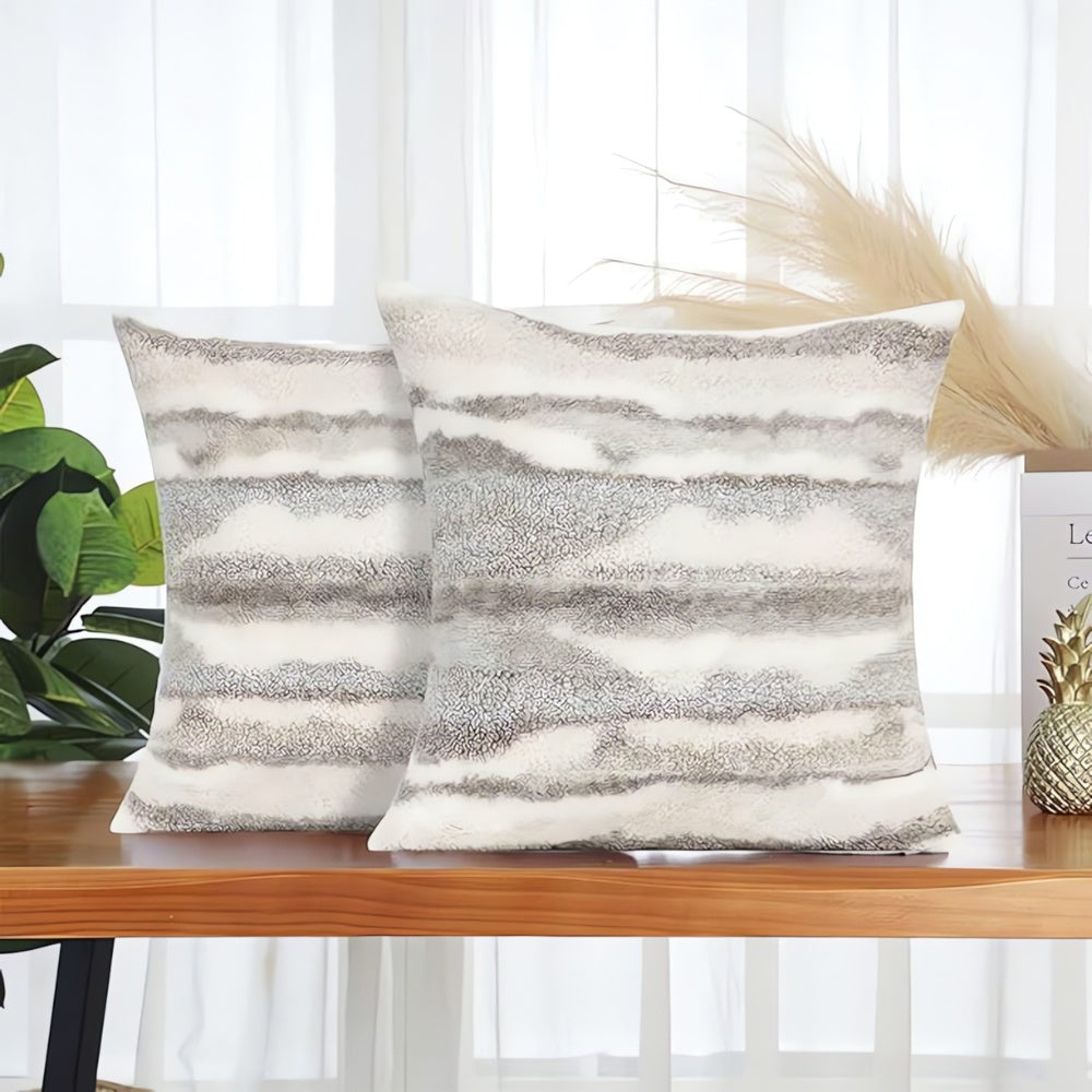 Double-Sided Marble Plush Cushion Cover