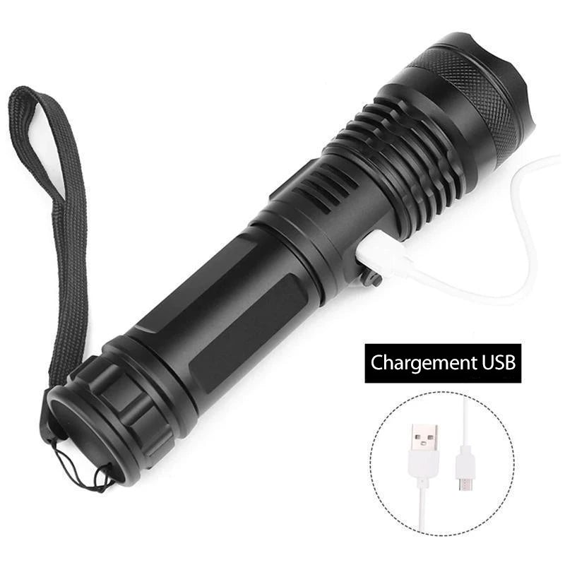 Rechargeable LED Tactical Flashlight 90000 Lumens Waterproof Aluminum Alloy
