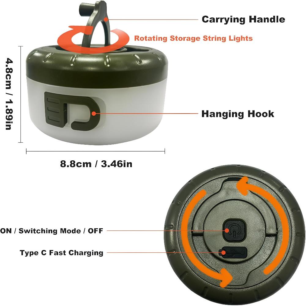 USB Rechargeable Waterproof Camping String Lights