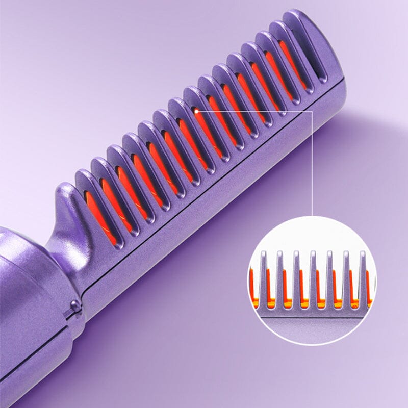 Mini Rechargeable Hair Straightener with Built-in Comb