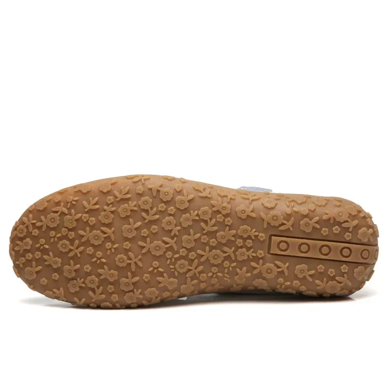 Leather Women's Velcro Sandals with Cushioned Sole