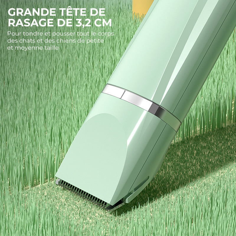 Quiet Rechargeable Pet Grooming Clipper with Interchangeable Heads
