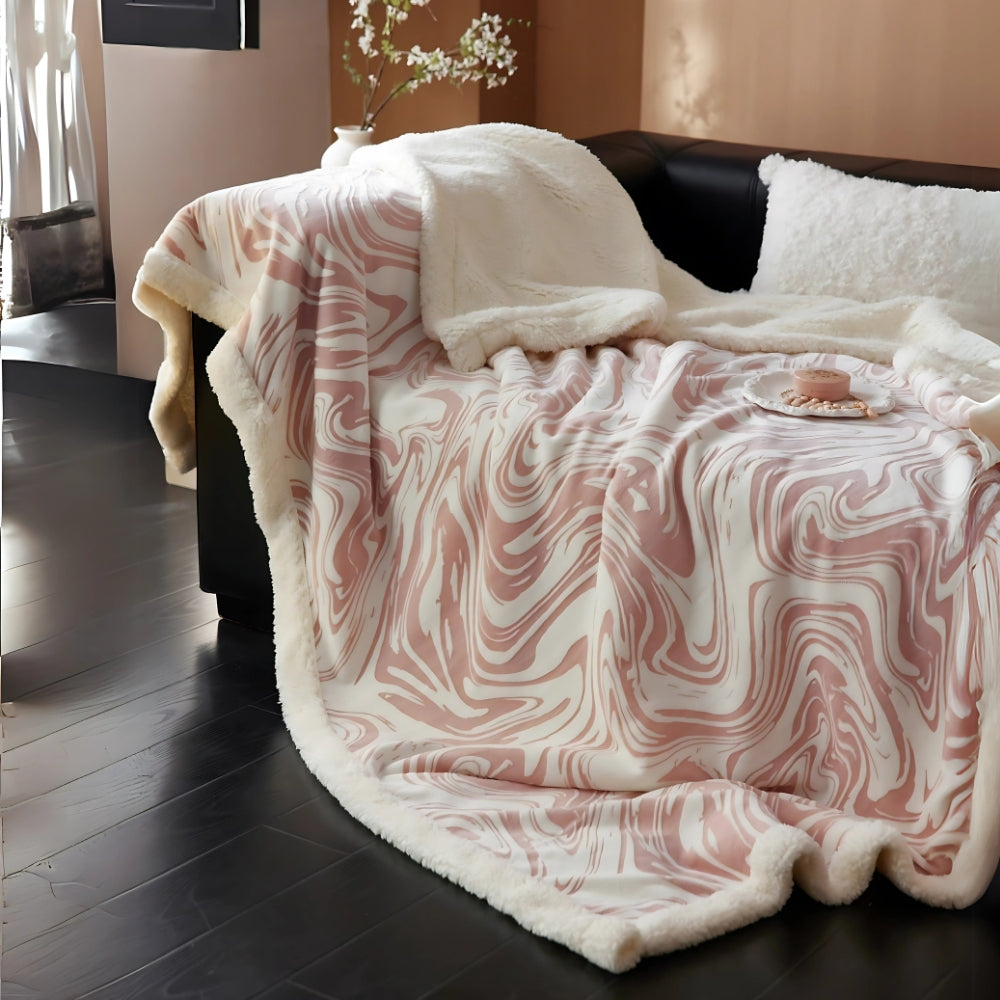 Marble Swirl Berber Fleece Snuggle Blanket