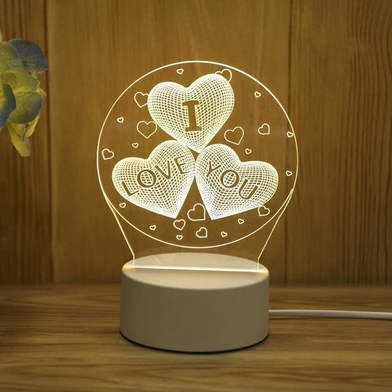 3D Acrylic Night Light with LED Color Options