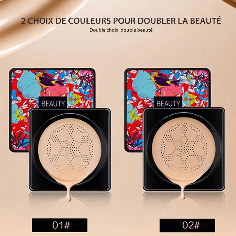 CC Cream Concealer with Mushroom Sponge Brush for All Skin Types
