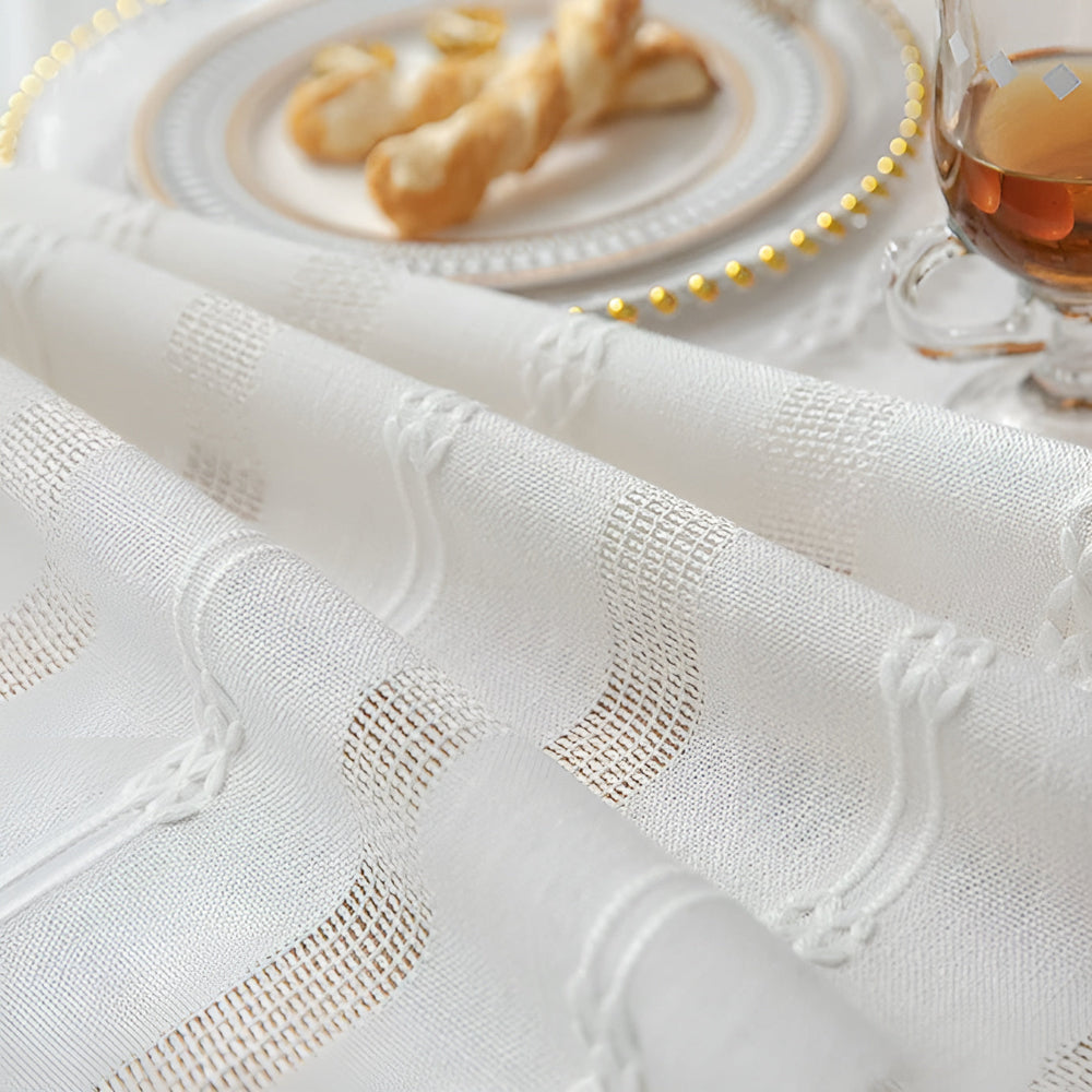 Woven Microfiber Tassel Table Runner