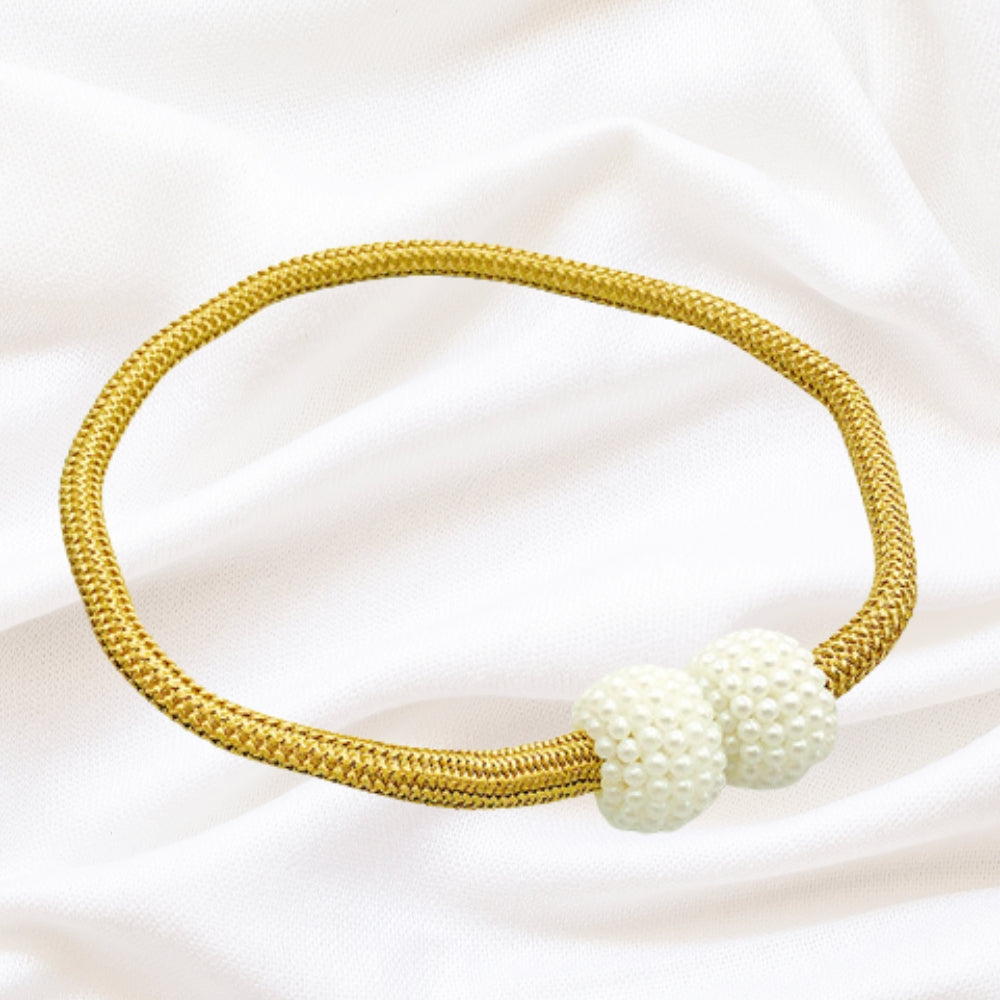 Magnetic Faux Pearl Curtain Tie Backs - 2 Piece Set