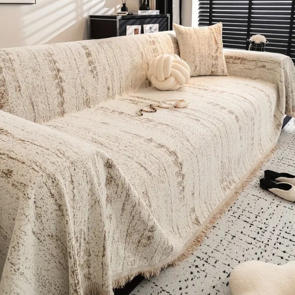 Almond Crest Chenille Sofa Cover