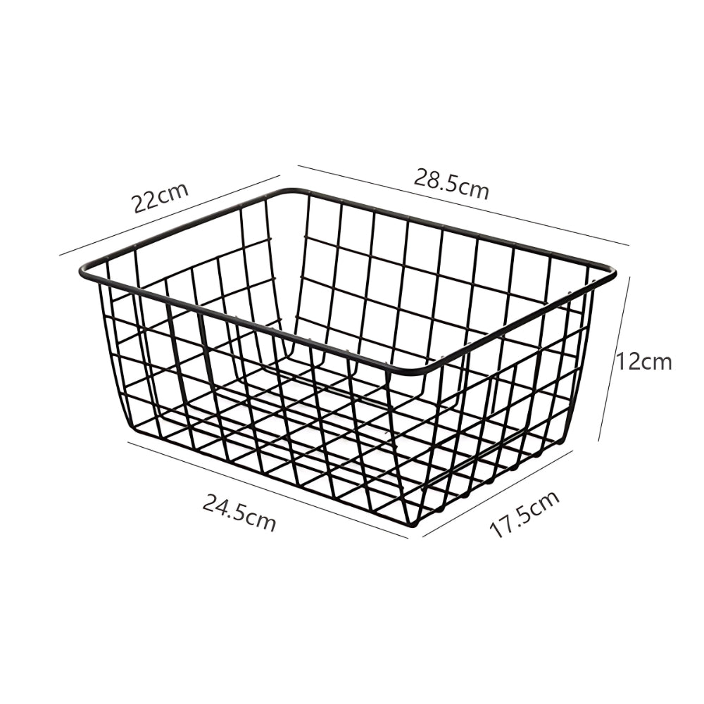 Geometric Iron Wire Storage Basket with Handles