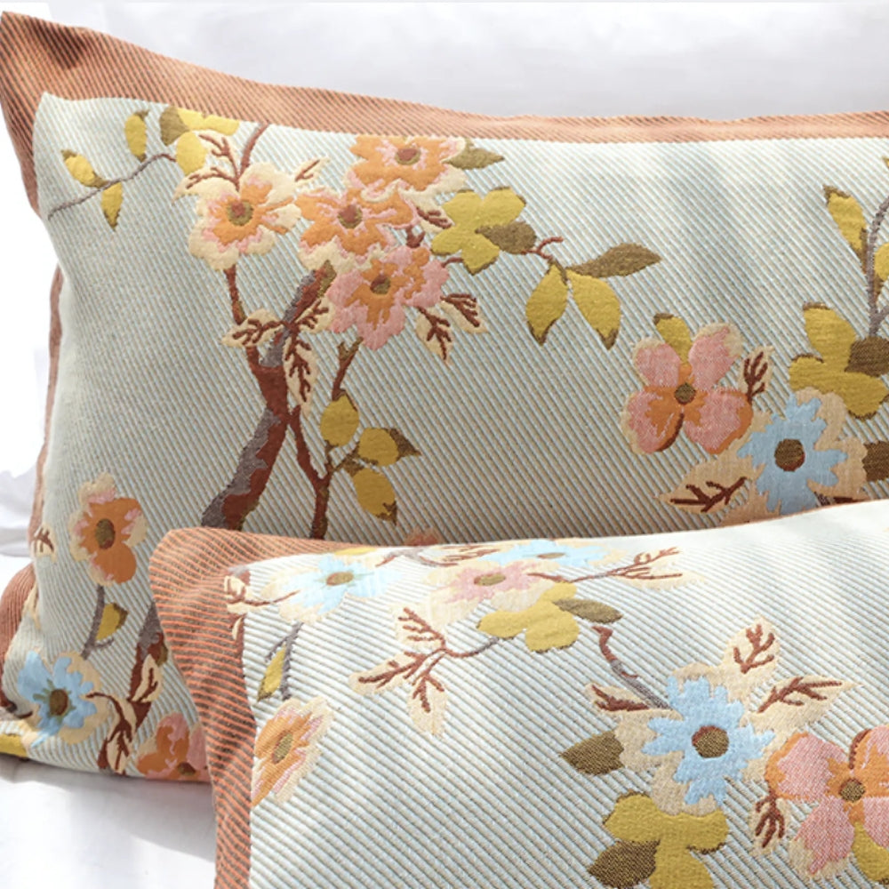 Yarn-Dyed Cotton Pillowcase Set with Button Closure