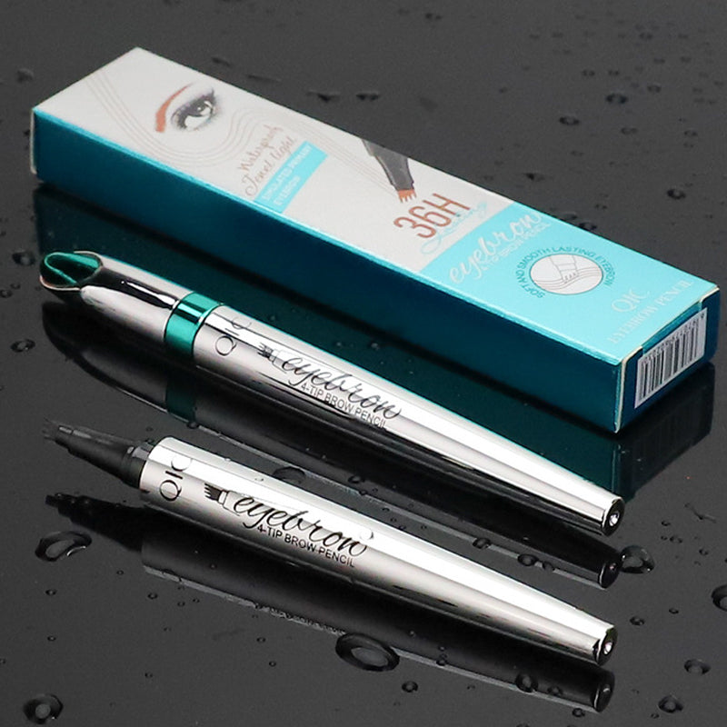 3D Waterproof Microblading Eyebrow Pencil with 4-Tip Design