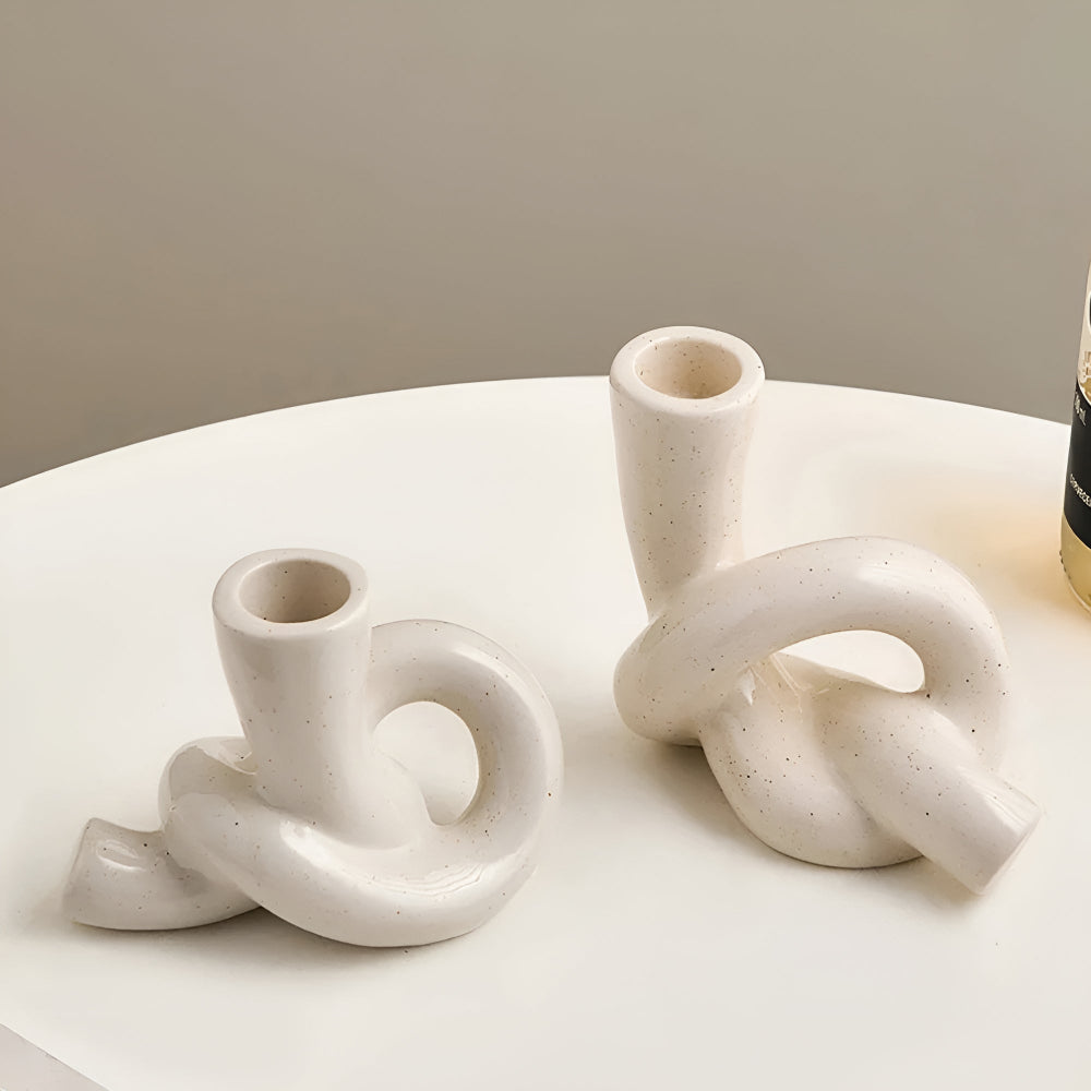 Knot Ceramic Tea Light Candle Holder
