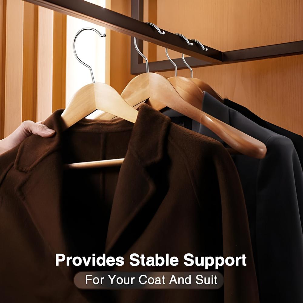 360° Wooden Suit Hanger with Non-Slip Bar