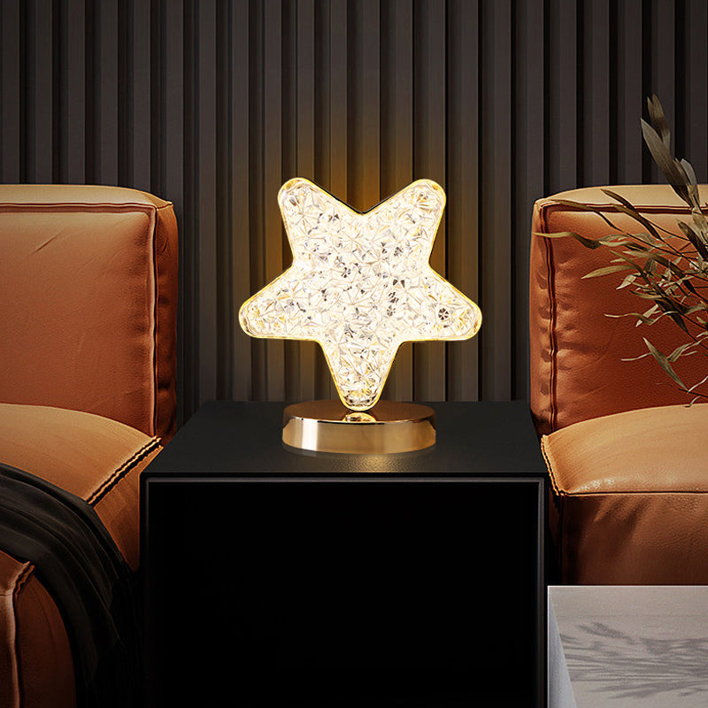 Star and Moon Metal Table Lamp with USB Charging