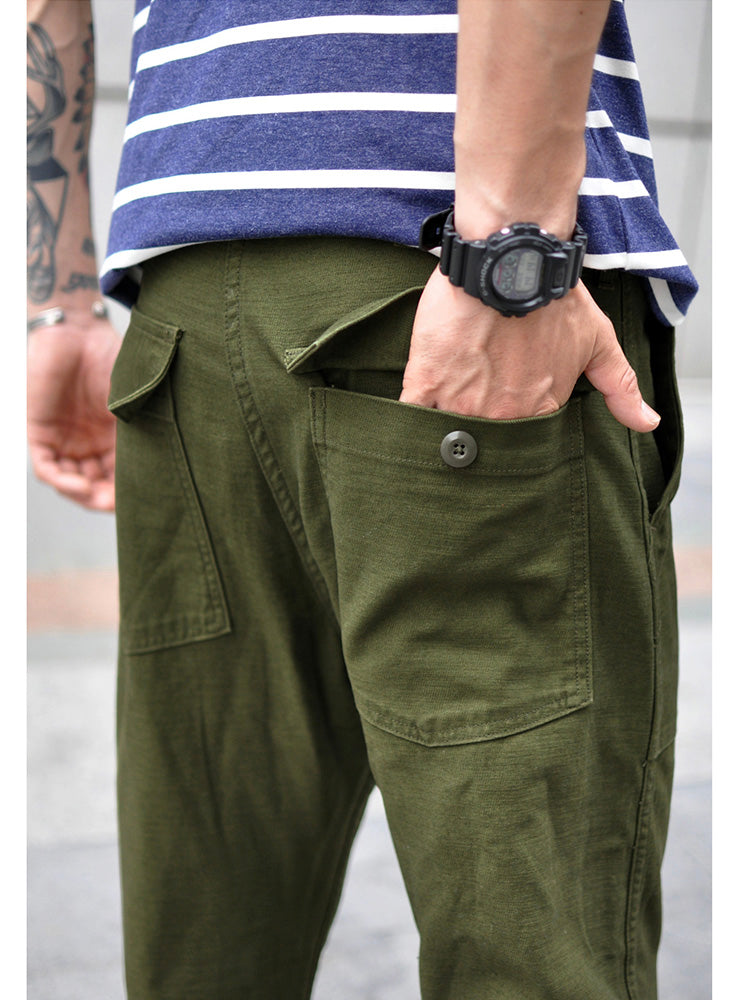 Men's Casual Straight Pants with Adjustable Waist