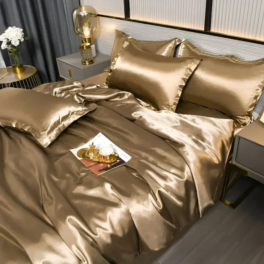 Luxury Silk Duvet Cover Set - Soft, Breathable, Hypoallergenic