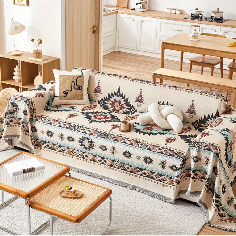 Premium Chenille Tribal Weave Sofa Cover