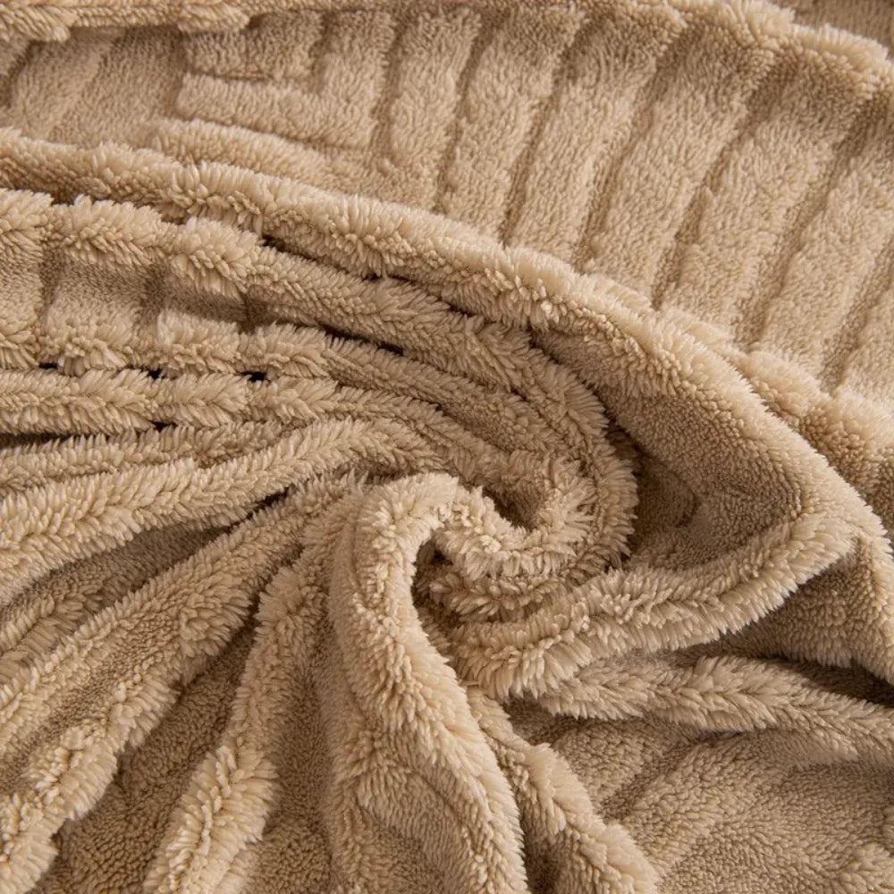 Herringbone Leaf Fleece Sofa Cover for 2-4 Seat Sofas