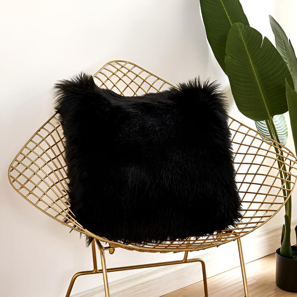Plush Furry Cushion Covers 18x18 Inch