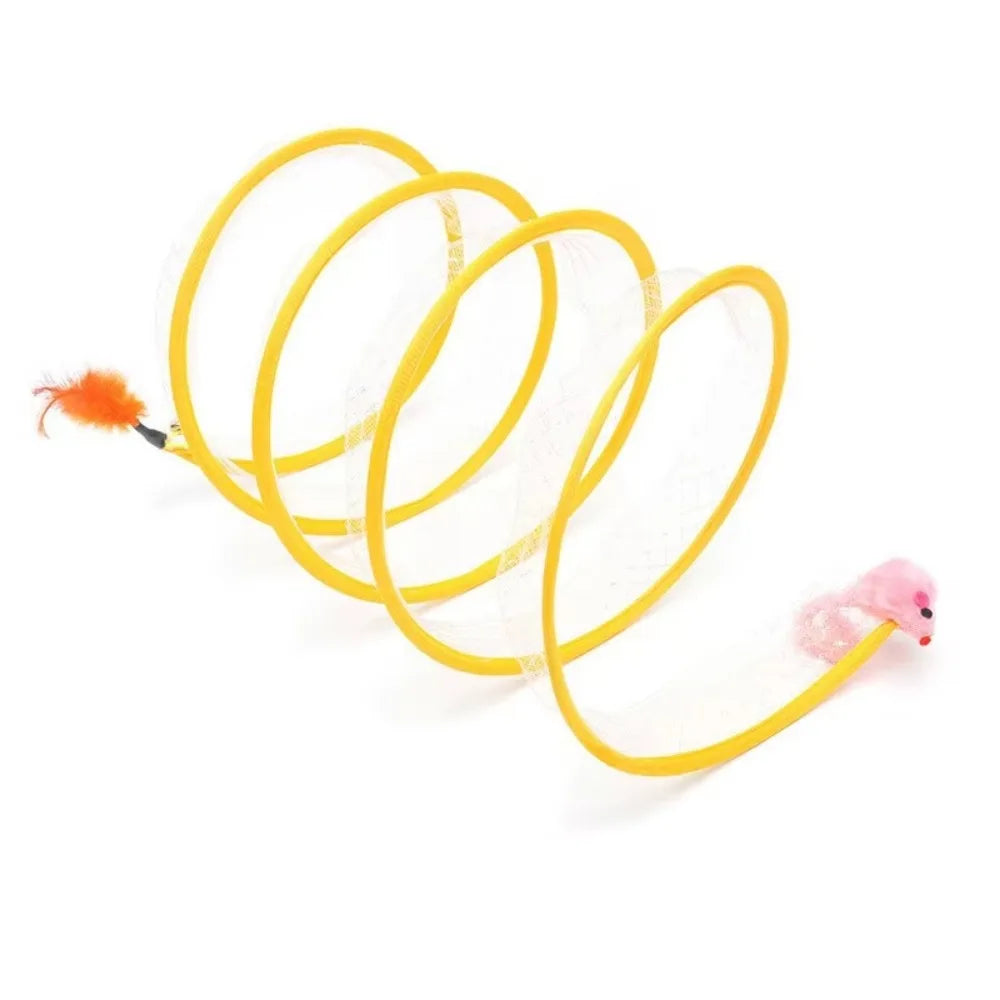 Collapsible S-Type Cat Tunnel with Crinkle Paper and Built-In Balls