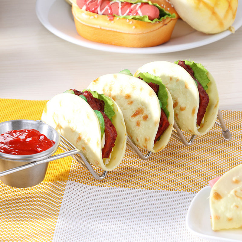 Stainless Steel Taco Holder Stand with Handle
