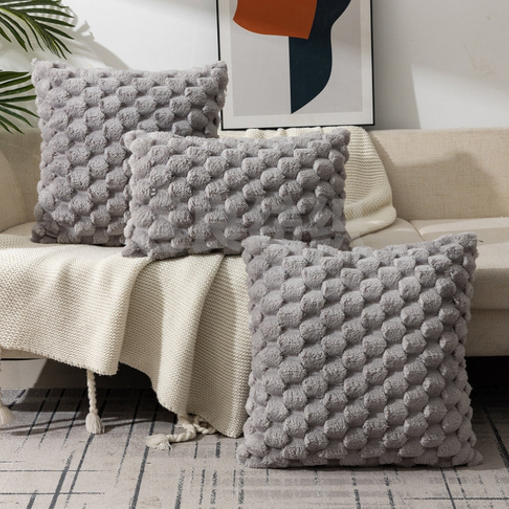 3D Plush Marshmallow Cushion Cover in Cream White