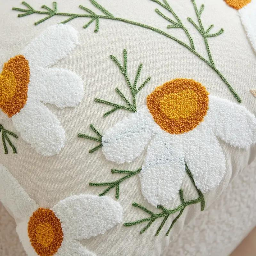 Plant Flower Patterned Microfiber Cotton Cushion Cover