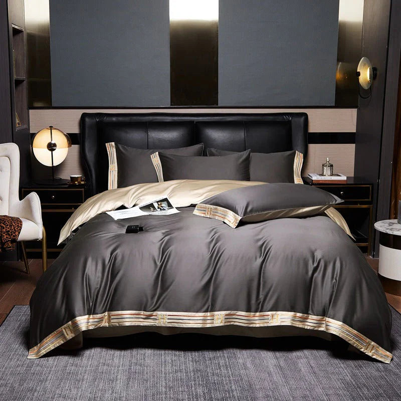 Luxury Satin Cotton Bedding Set - 4-Piece Collection