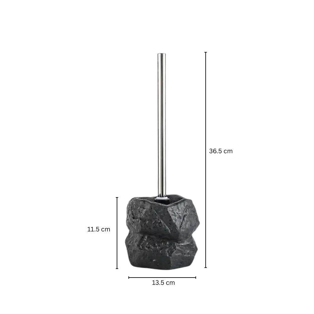 Stone-Inspired Ceramic Toilet Brush with Holder
