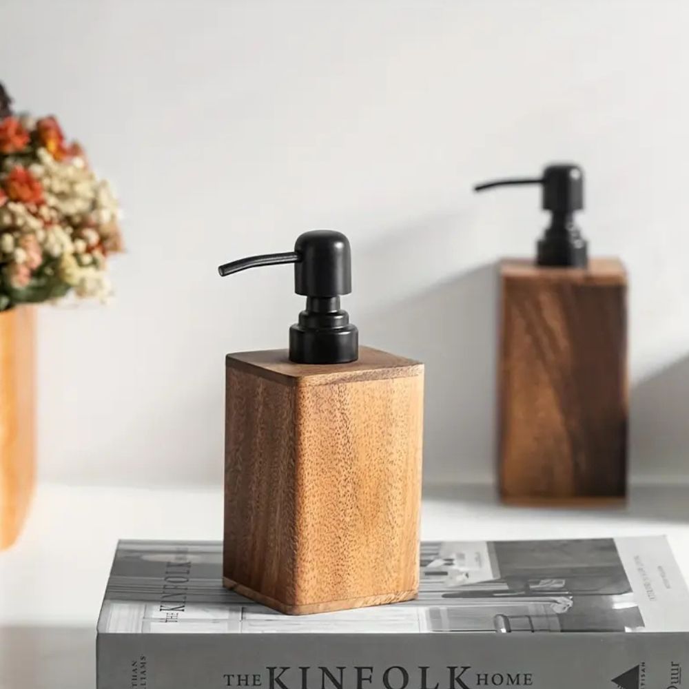 Walnut Wood Soap and Lotion Dispenser