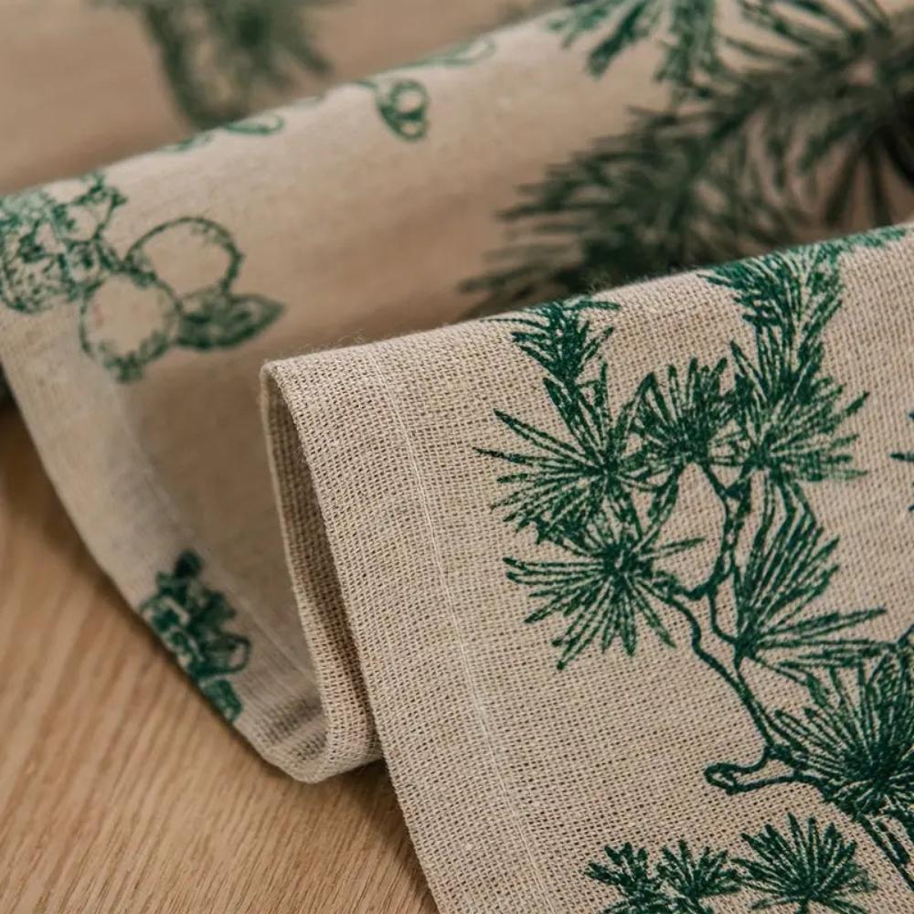 Rustic Pine Grove Cotton Dining Cloth