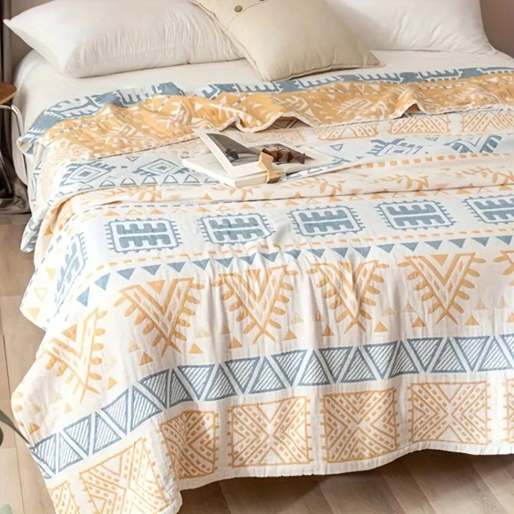 Pure Cotton Aztec Geometric Throw Blanket