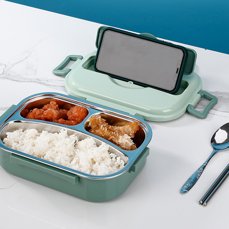 Stainless Steel Insulated Bento Lunch Box with Soup Bowl and Compartments