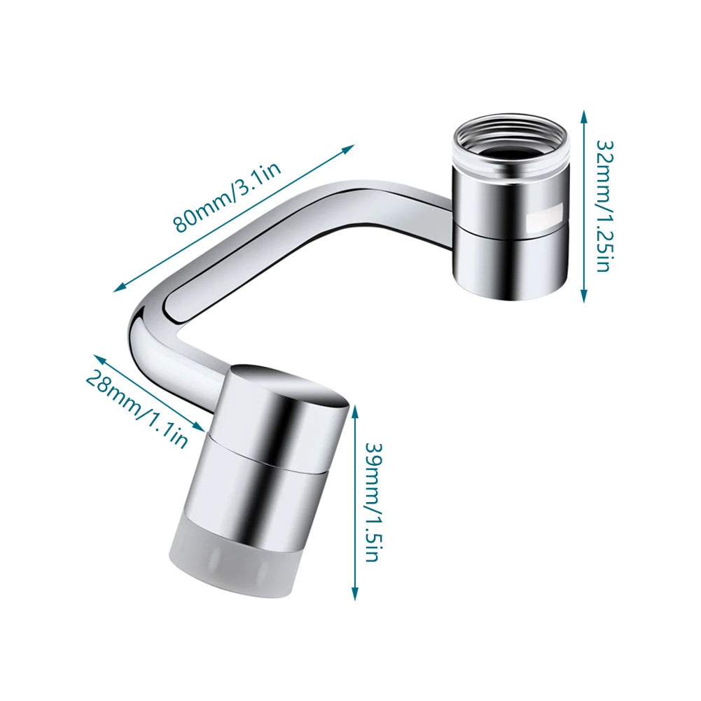 1080-Degree Rotating Faucet Extender with Dual Water Settings