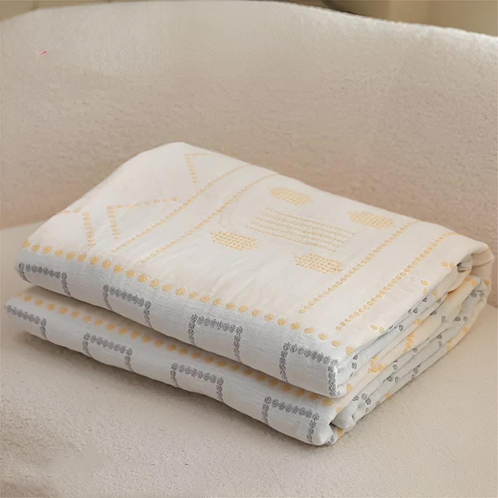 Geometric Print Organic Cotton Blanket