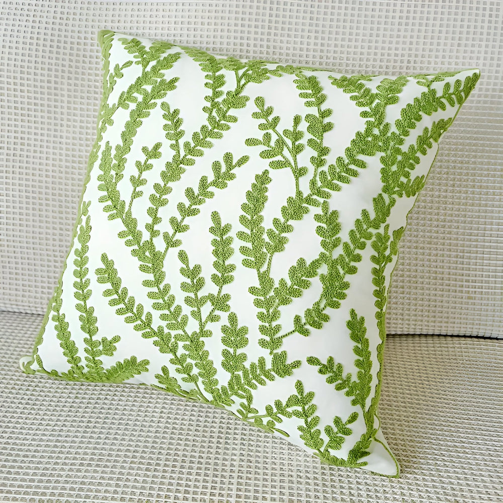 Leaf Pattern Microfiber Cushion Cover