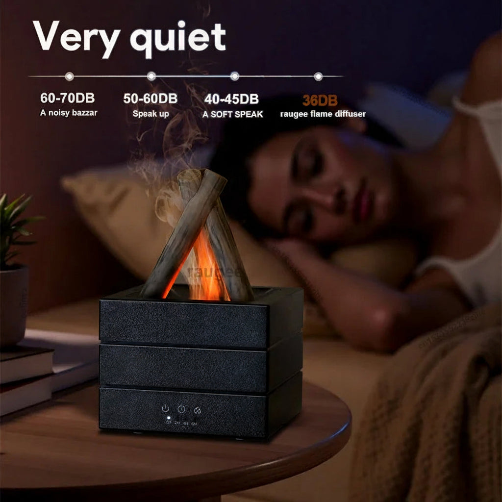 Realistic Flame Effect Aroma Diffuser and Humidifier with Remote Control