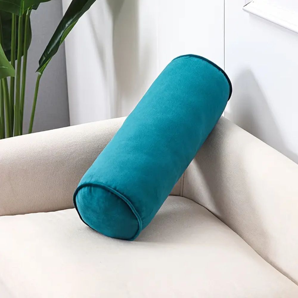 Plush Velvet Ergonomic Bolster Cushion