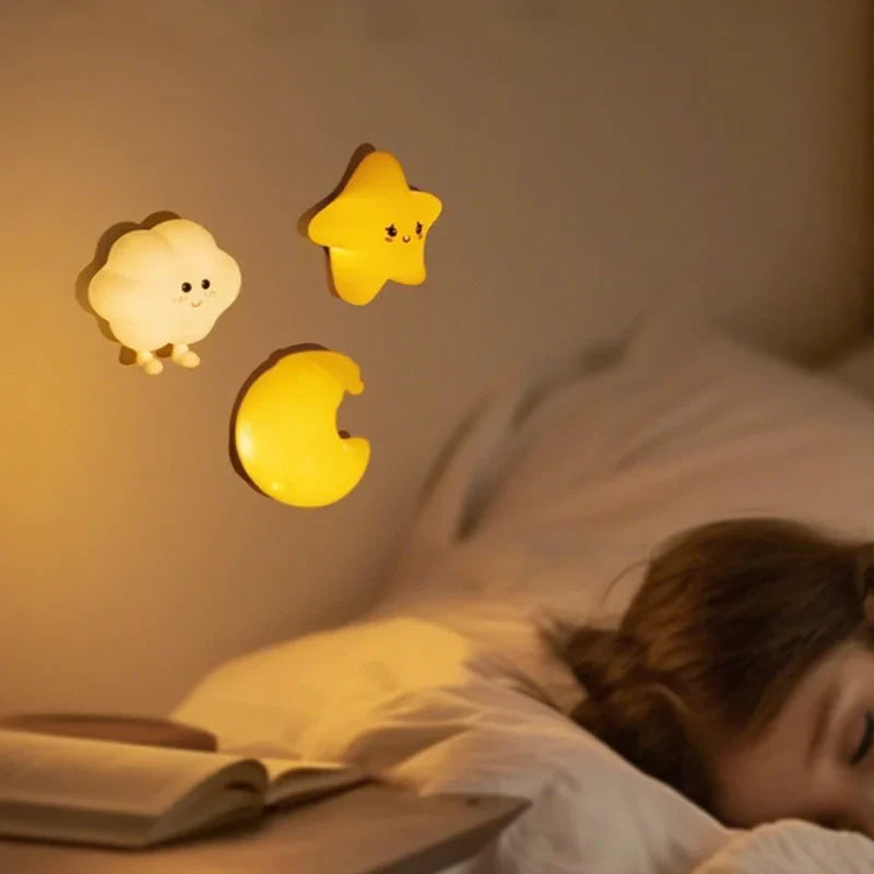 Rechargeable Night Light in Moon, Star, or Cloud Design