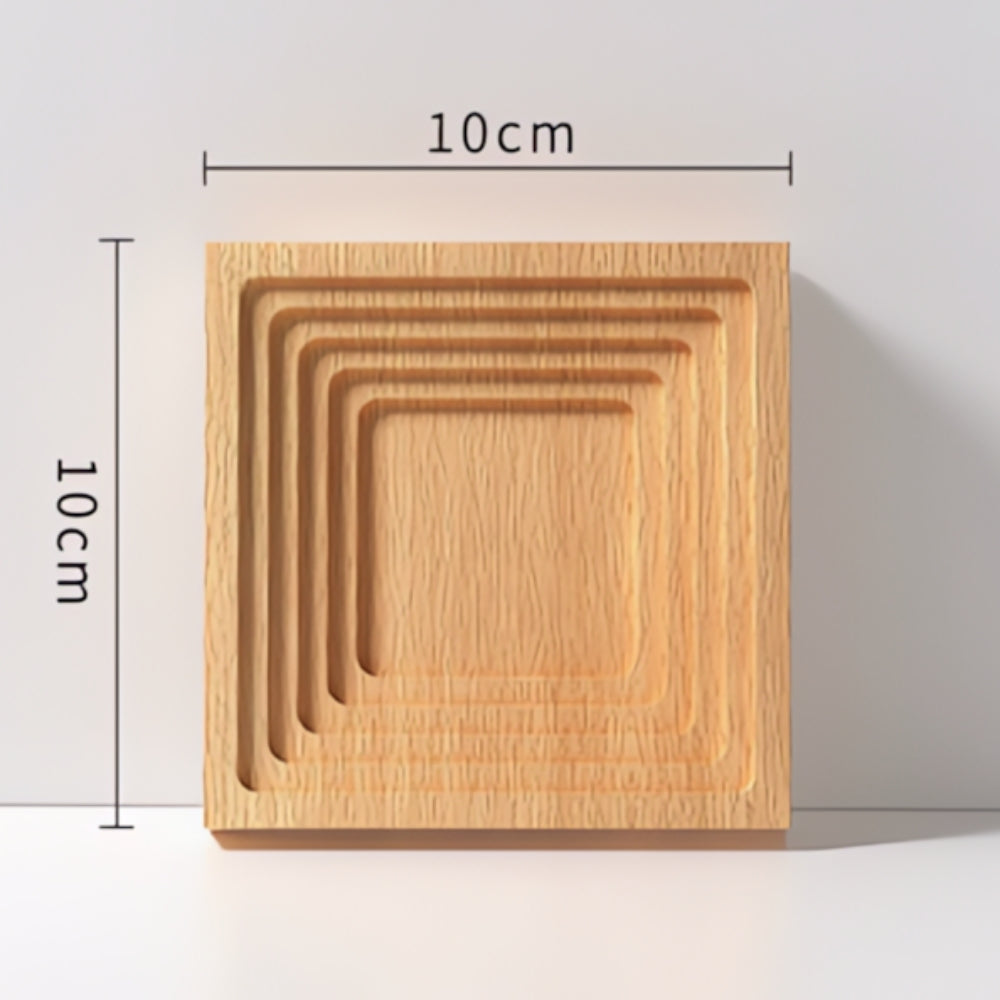 Rippled Wooden Serving Tray with Polished Finish