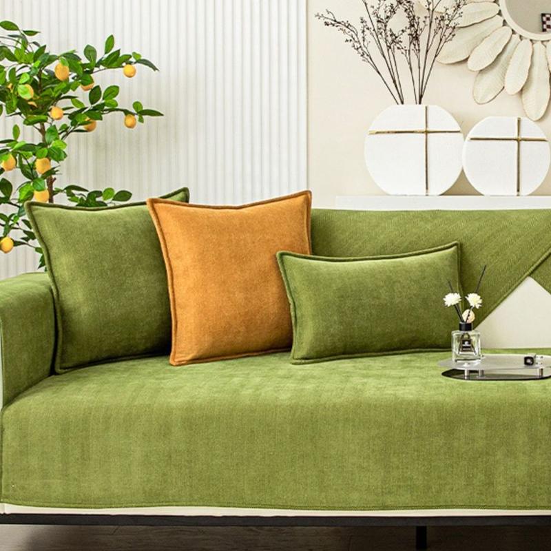 Herringbone Chenille Sofa Cover for Pet and Stain Protection