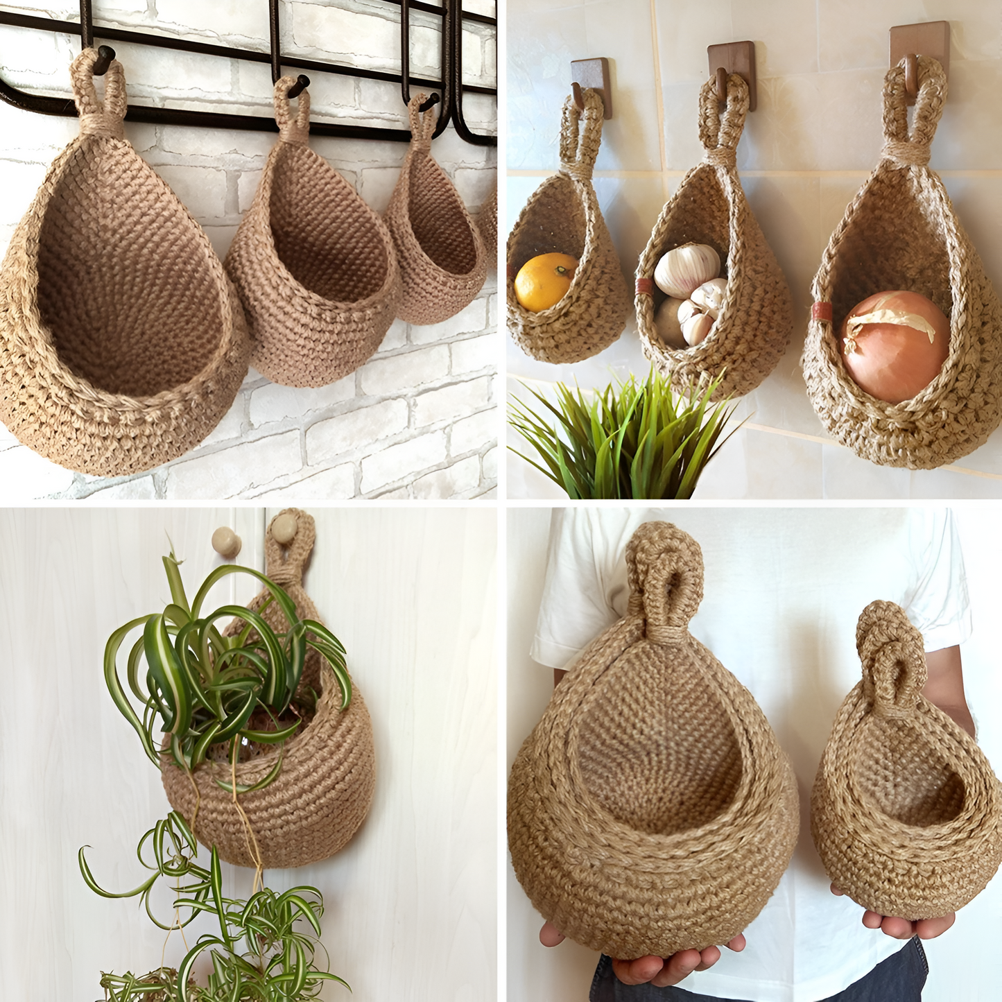 Handwoven Eco-Friendly Boho Hanging Basket