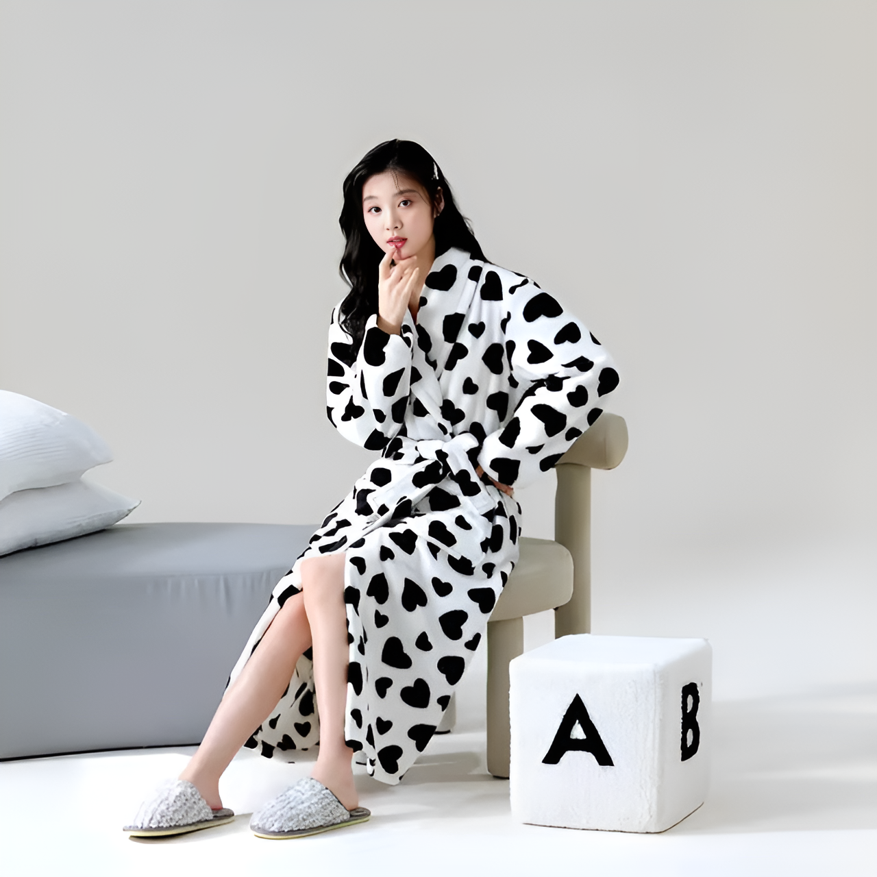 Ultra-Soft Fleece Bathrobe with Sherpa Trim